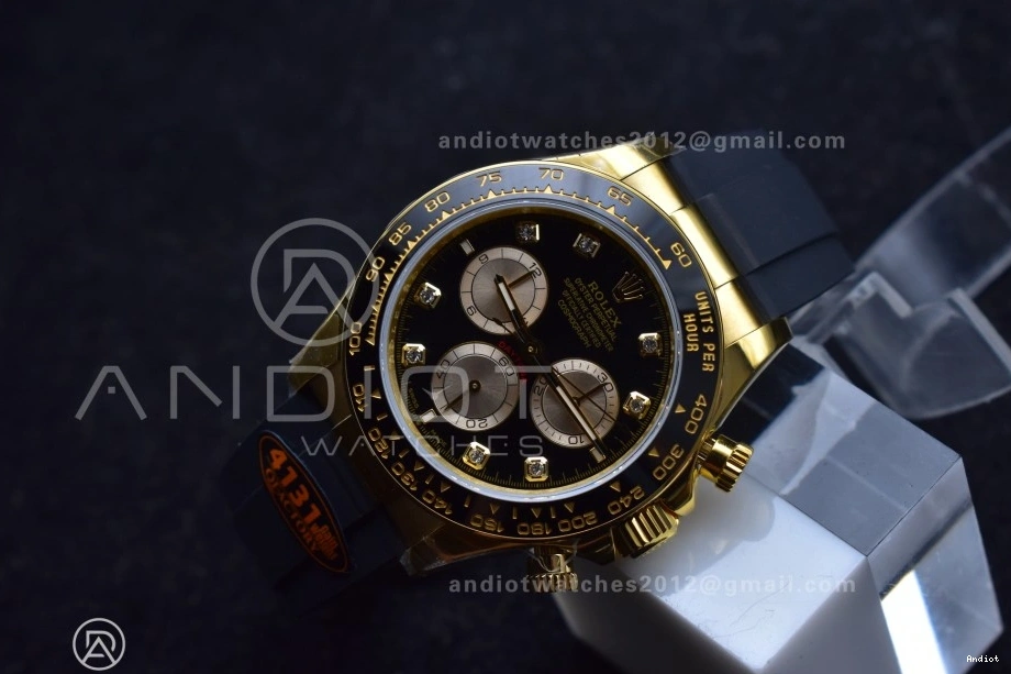 Oysterflex Edition 126518 SH4131 Best on (Weighted) V6 Diamonds Daytona QF Strap 1:1 YG Dial Black 0403